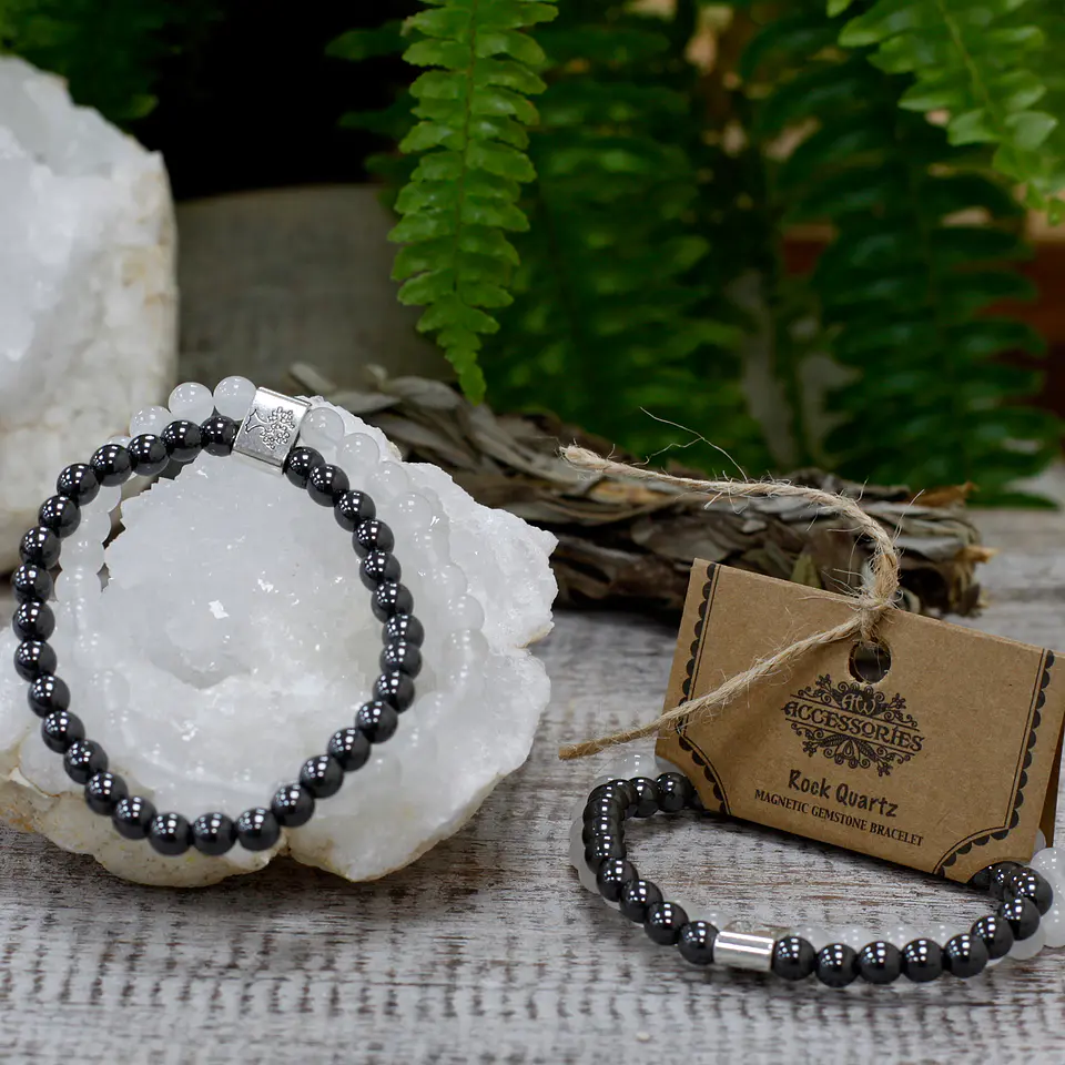 Pulseira Magnética de Pedras Preciosas - Quartzo Branco 4