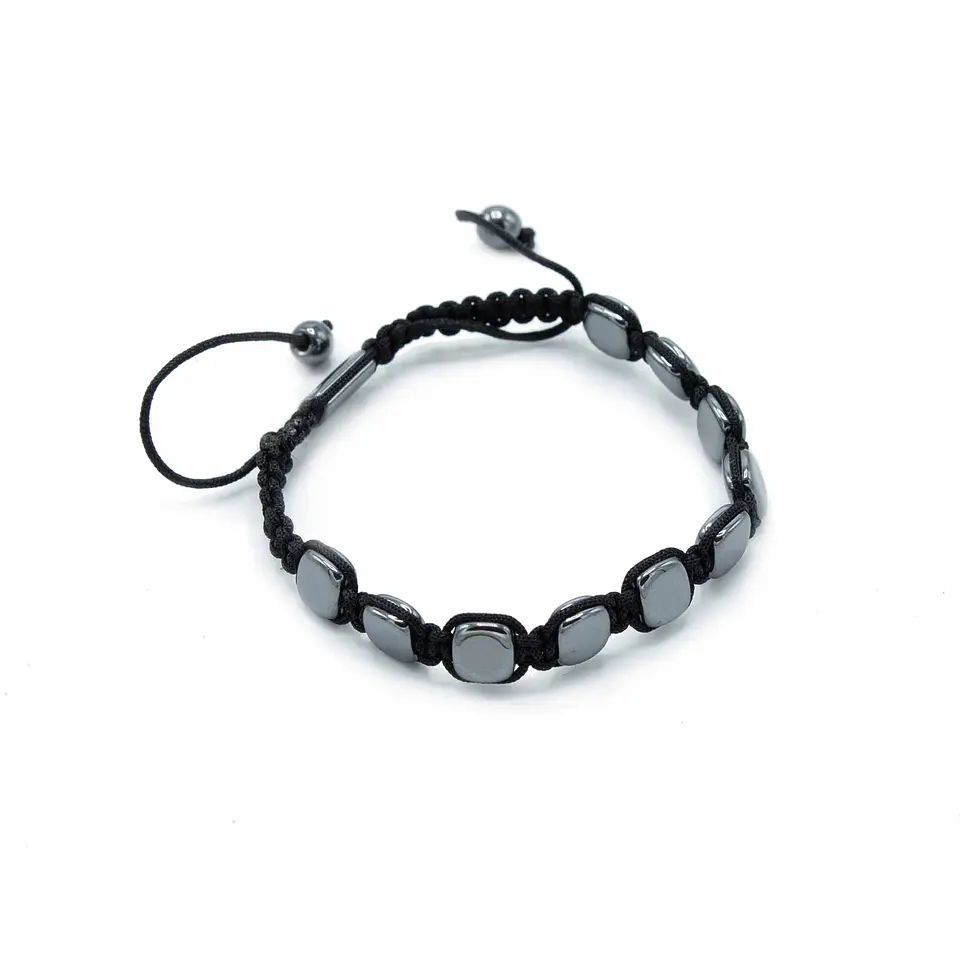 Pulseira Magnética Hematita Shamballa - Cantos Arredondados 2
