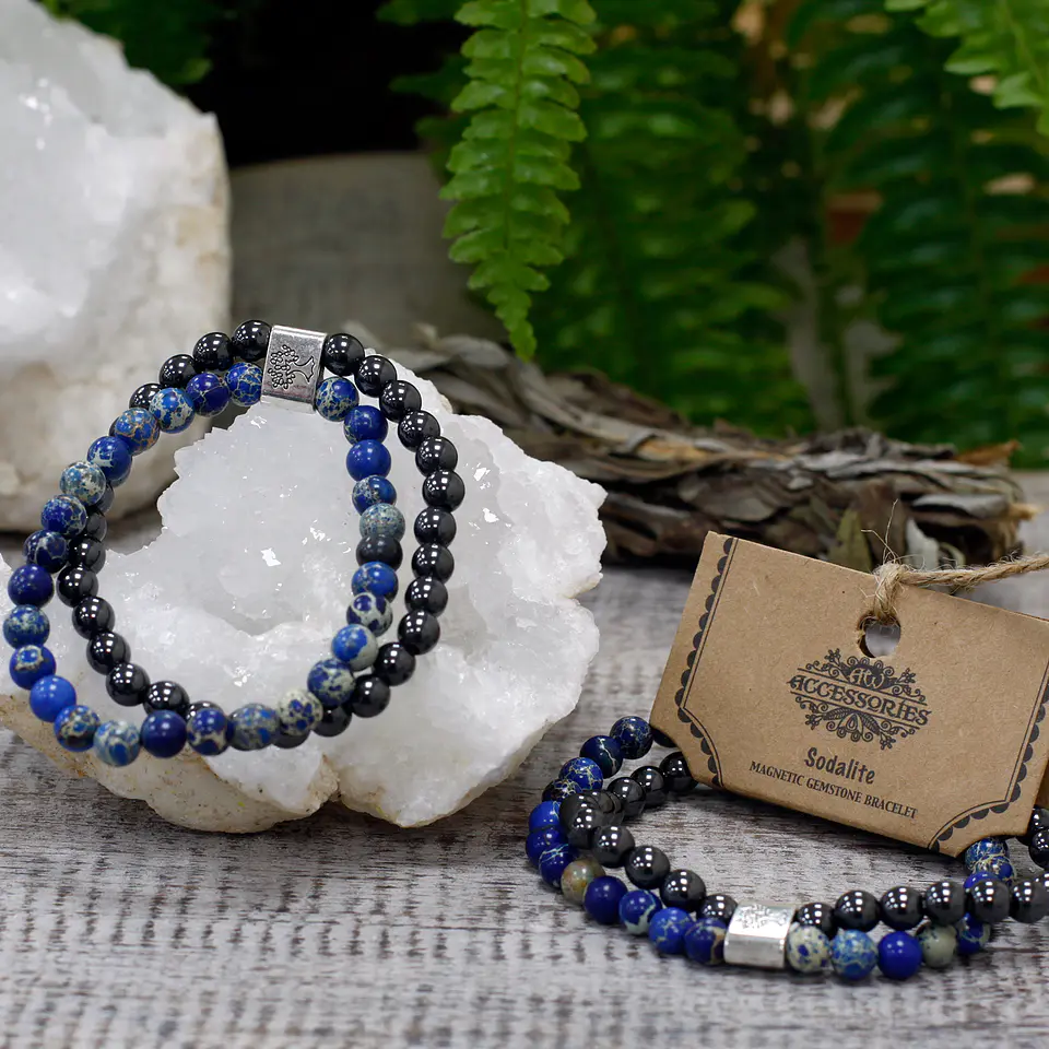 Pulseira Magnética de Pedras Preciosas - Sodalita 4