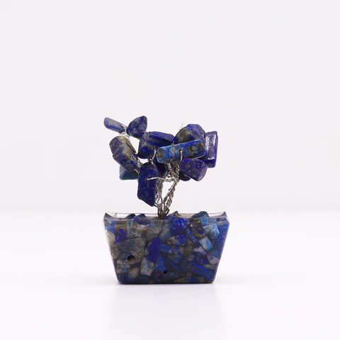Mini Árvore de Pedras Preciosas em Base de Orgonite - Sodalita (15 Pedras)