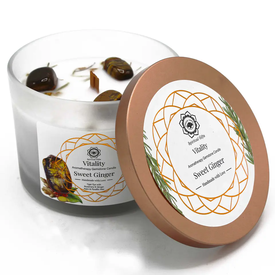 Vela Perfumada com Olho de Tigre e Gengibre - Vitalidade 1