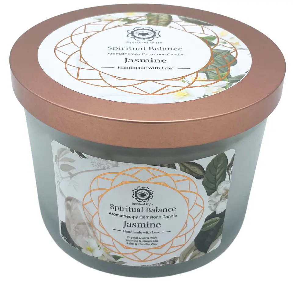 Vela Perfumada com Jasmin e Quartzo Cristal - Equilíbrio 3
