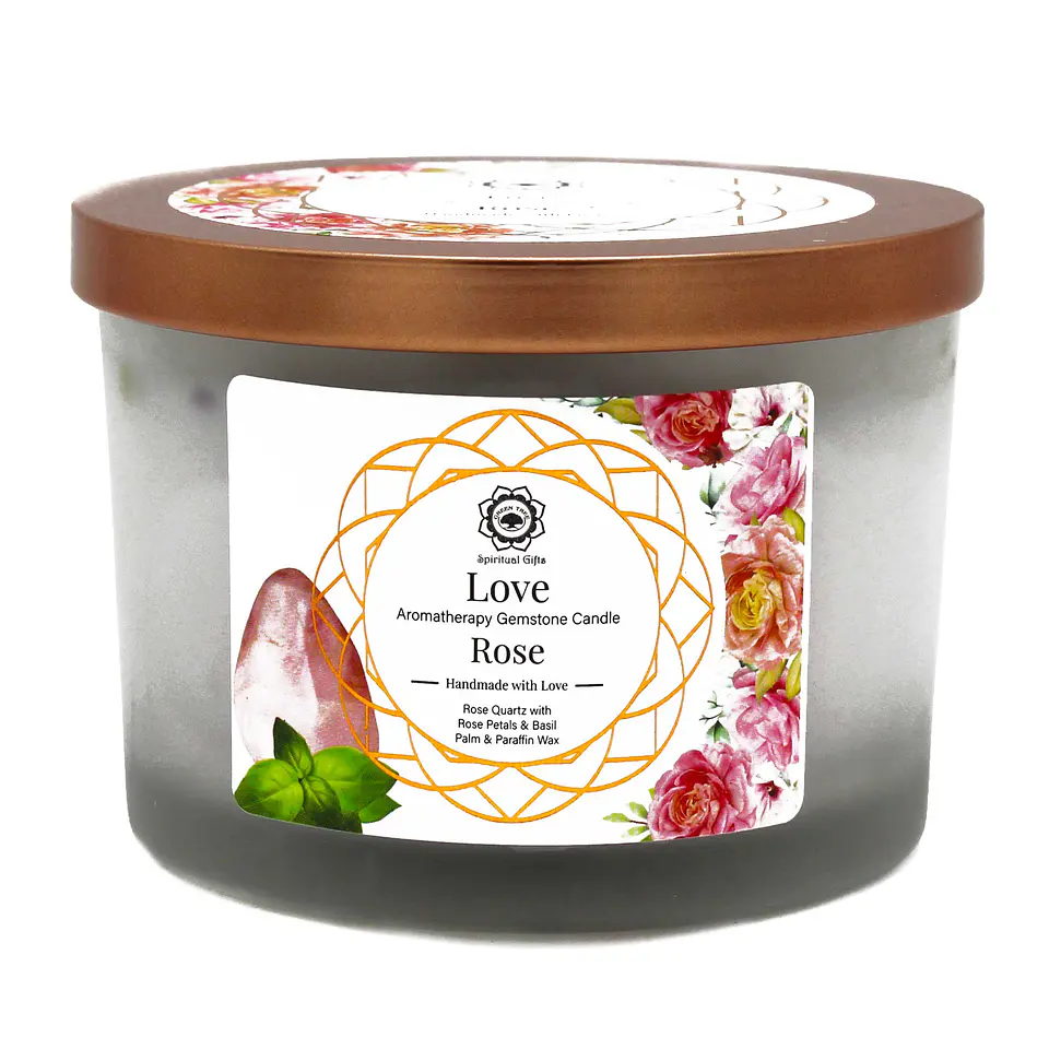 Vela Perfumada com Quartzo Rosa - Amor 4