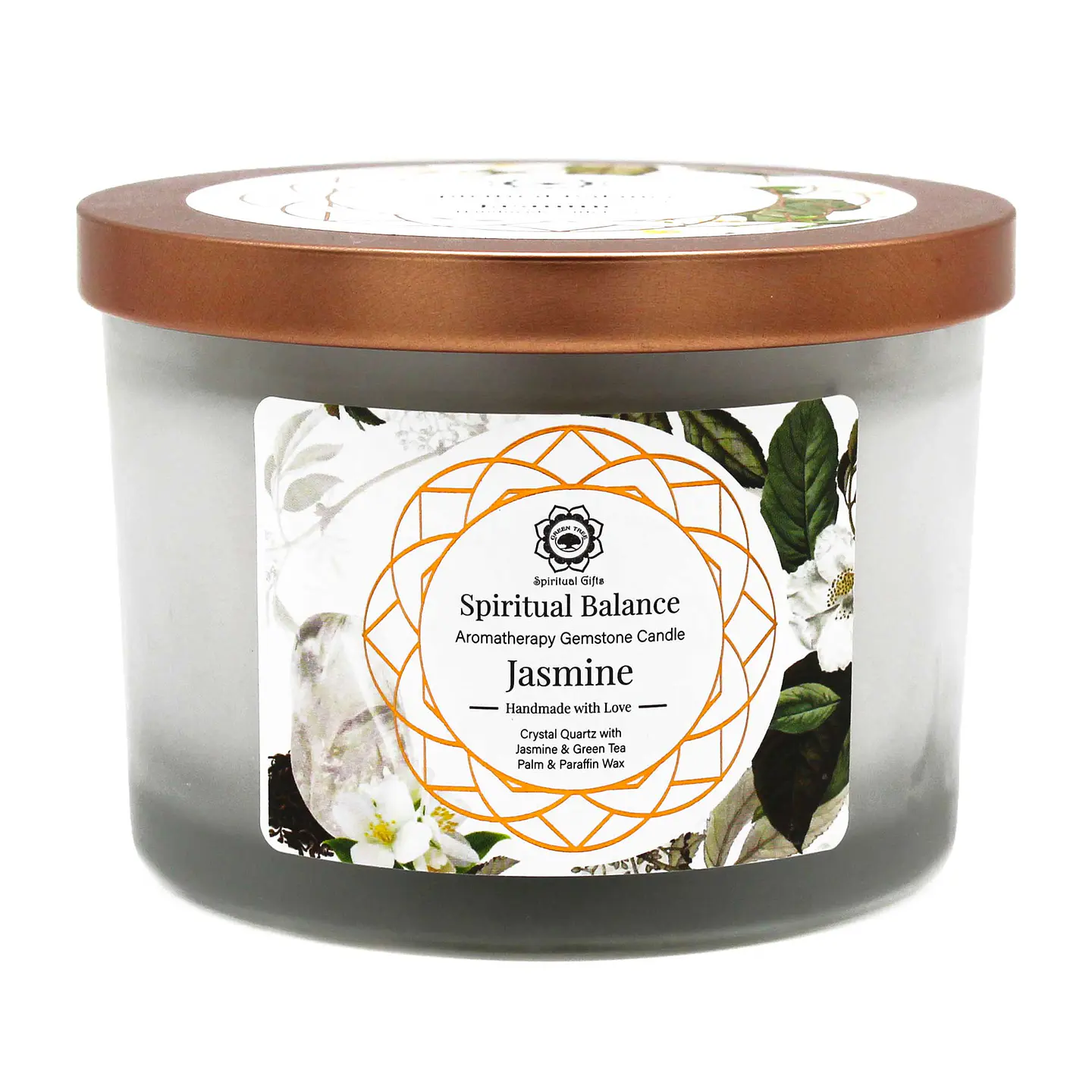 Vela Perfumada com Jasmin e Quartzo Cristal - Equilíbrio 4