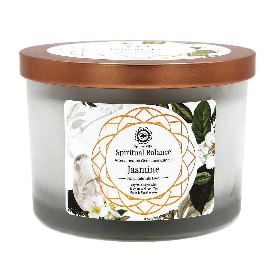 Vela Perfumada com Jasmin e Quartzo Cristal - Equilíbrio 4