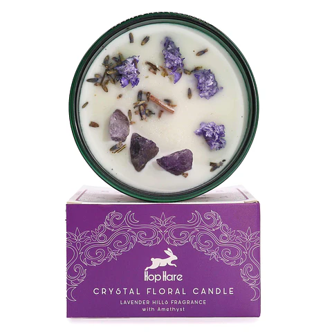 Vela Perfumada Floral com Ametista - Lua
