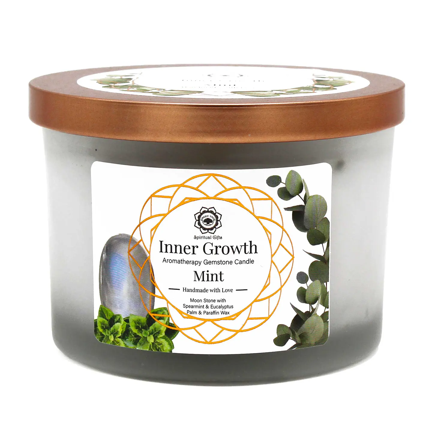 Vela Perfumada com Menta e Pedra da Lua - Crescimento Interior 4
