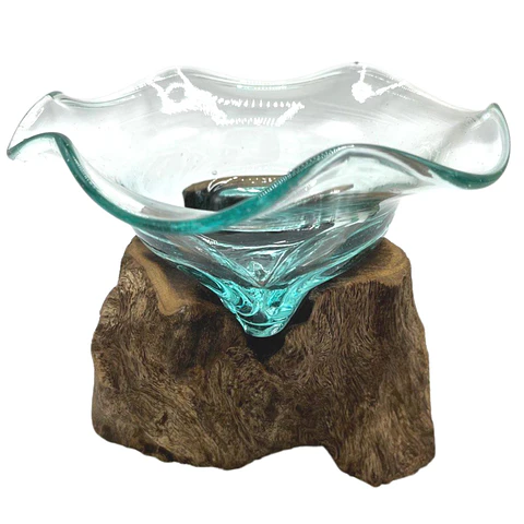Vidro Fundido sobre Madeira de Gamal - Tigela de Doces