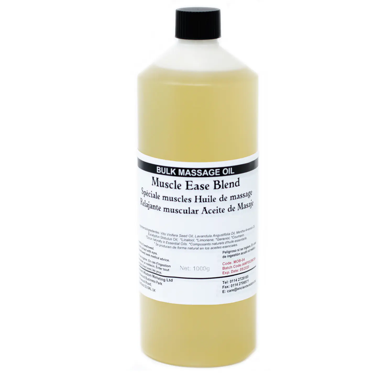 Óleo de Massagem 1kg - Para os músculos (Lavanda, Hortelã-pimenta e Eucalipto) 1