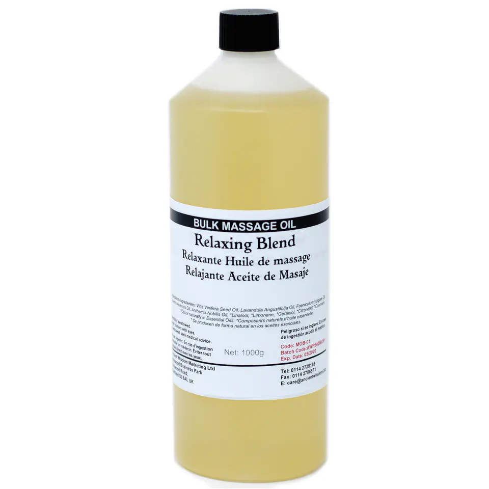 Óleo de Massagem 1kg - Relaxante (Lavanda, Funcho-doce, Limão e Gerânio) 1