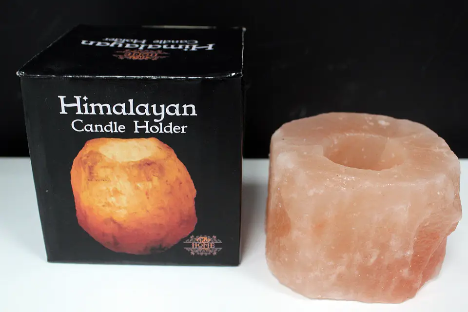 Suporte para Vela em Sal do Himalaia Natural 950g 2