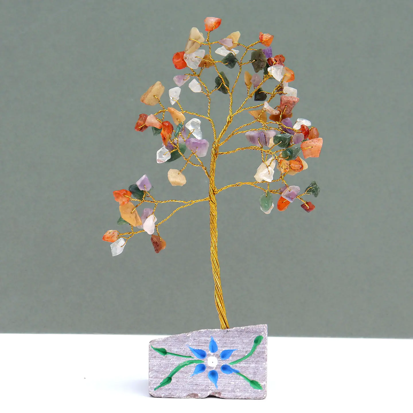 ÁÁrvore Decorativa com Gemas Naturais Múltiplas – 80 Pedras 2