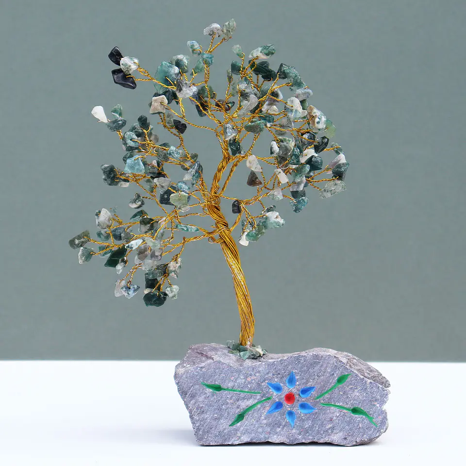 Árvore Decorativa com Ágata Musgosa Natural – 160 Pedras 2