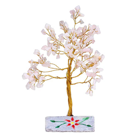 Árvore Pedras Preciosas - Quartzo Rosa (160 Pedras)