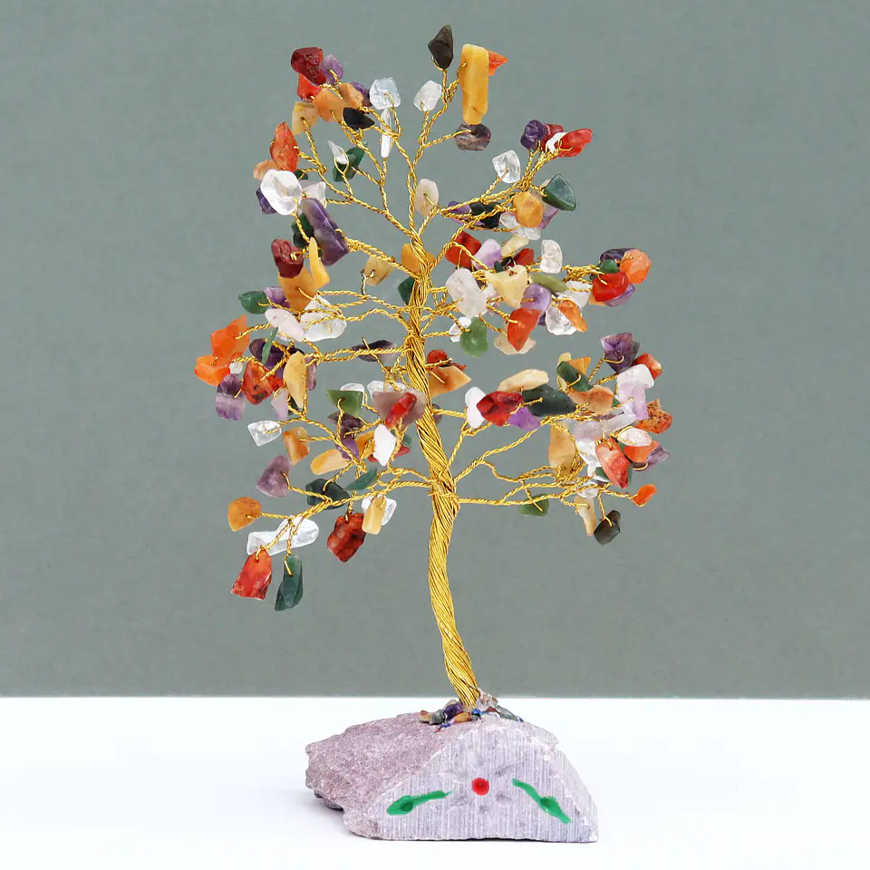 Árvore Decorativa com Gemas Naturais Múltiplas – 160 Pedras 2