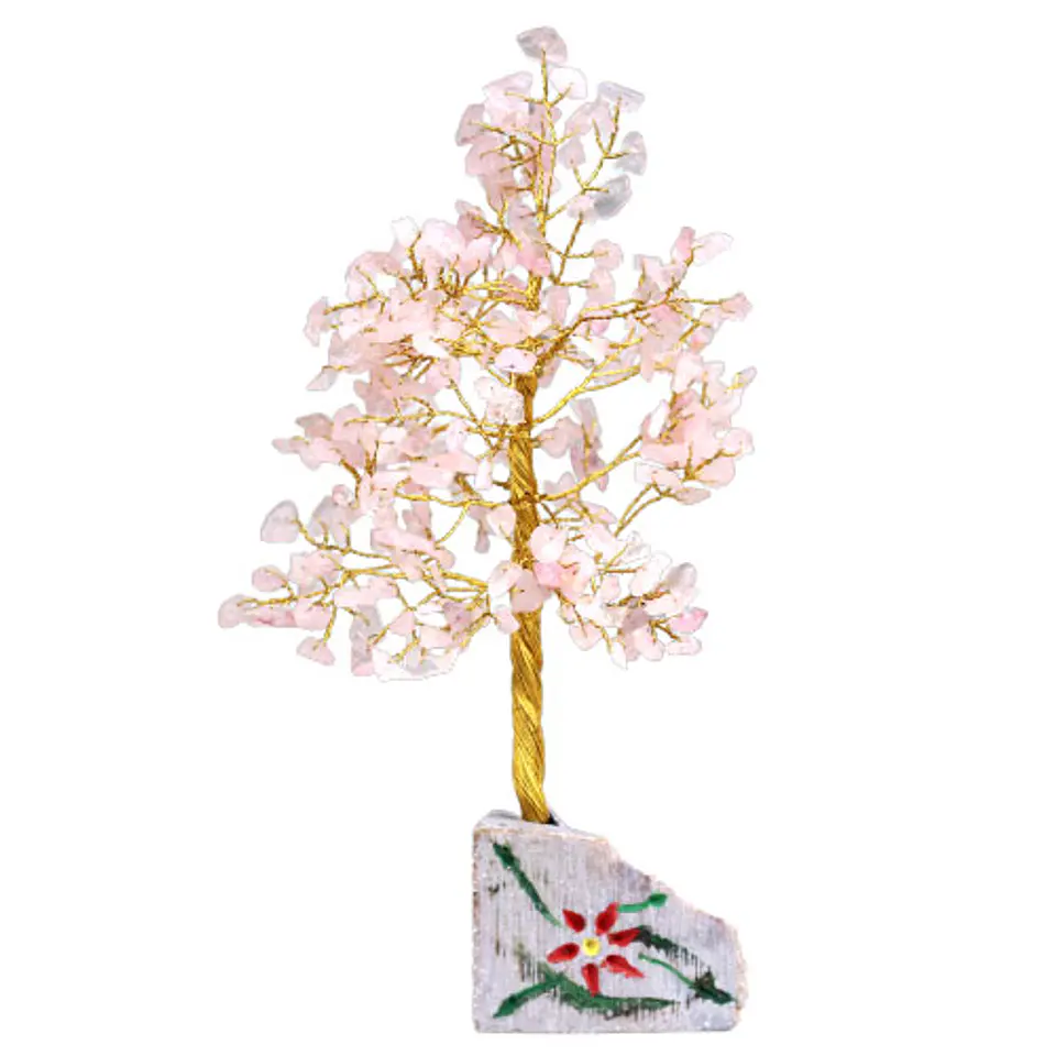 Árvore Decorativa com Quartzo Rosa Natural – 320 Pedras 1