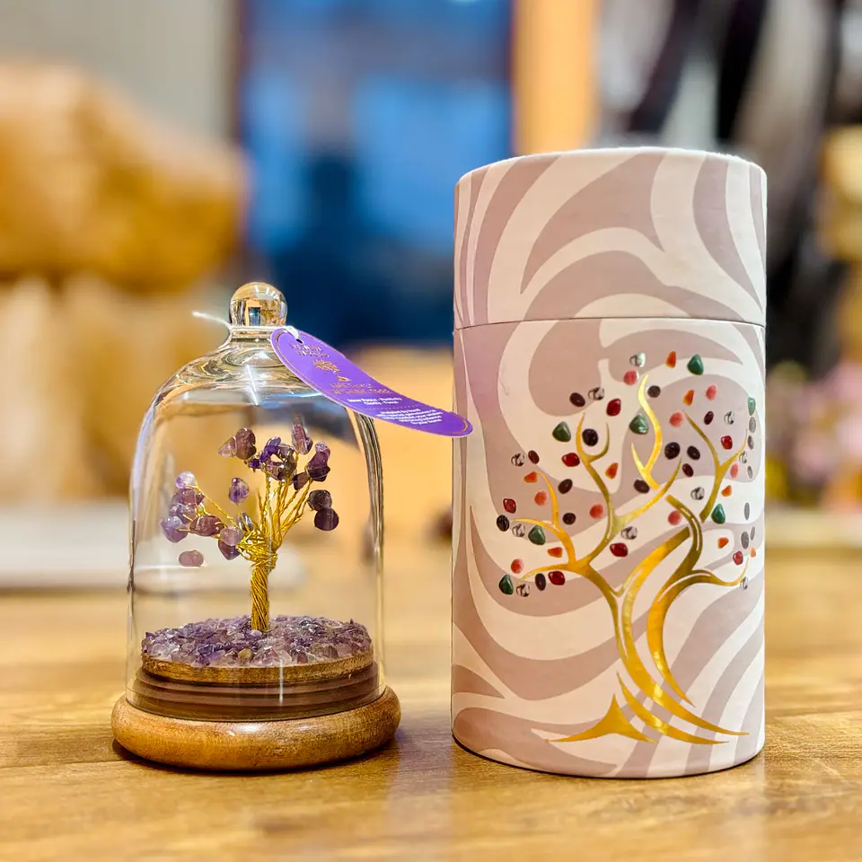 Árvore Decorativa em Domo de Vidro com Ametista – 30 Pedras 1