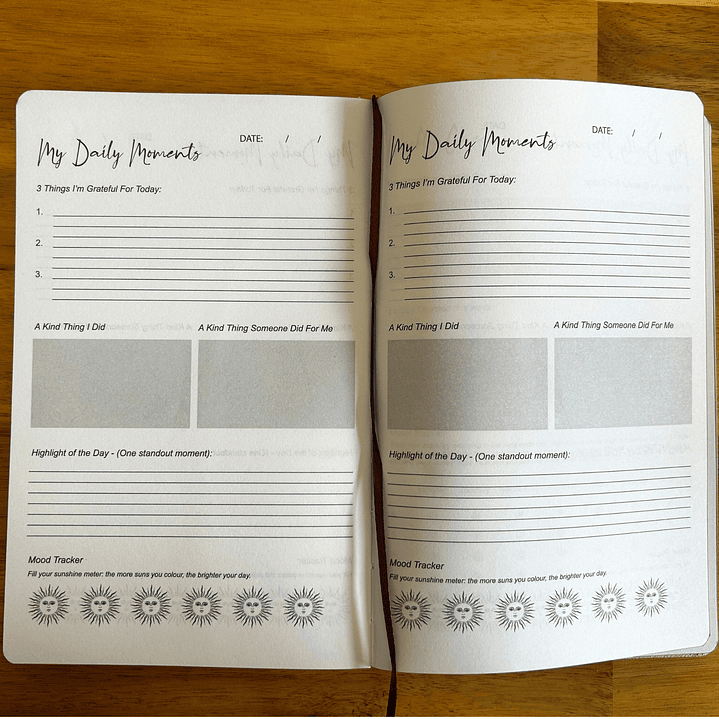 Diário de Bem-Estar de Capa Dura - 120 Páginas - Árvore da Vida Branco & Dourado 3