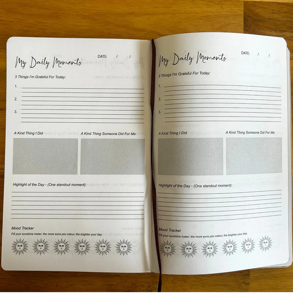 Caderno de Bem-Estar Branco com Capa Rígida e Árvore da Vida em Ouro Rosa – 120 Páginas 3