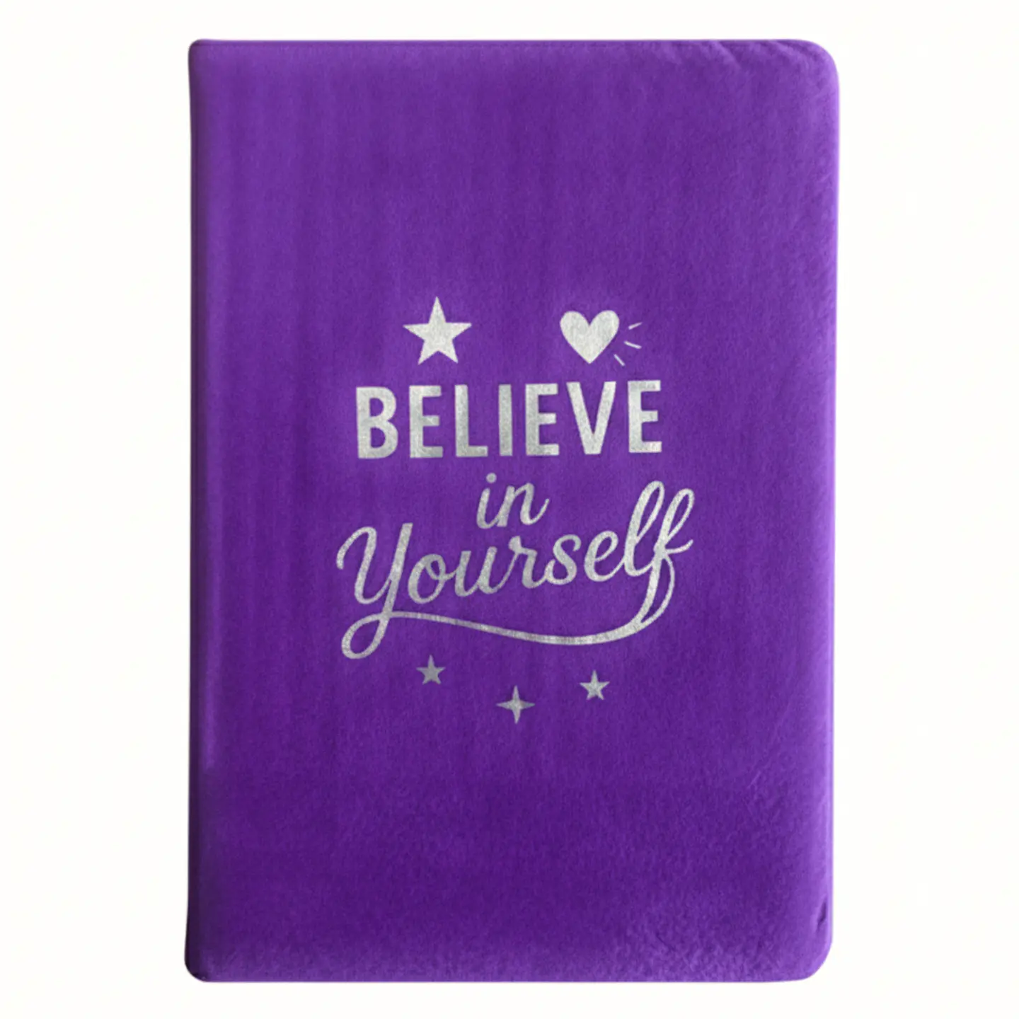 Caderno de Veludo Lavanda com Capa Texturada e Gravação Prateada – 80 Páginas 1