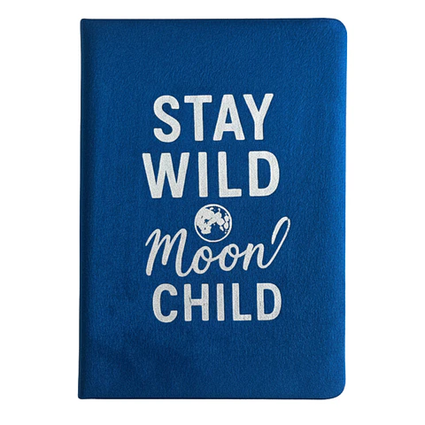 Caderno Aveludado - Permanece Livre, Filha da Lua - 80 Páginas - Azul Escuro
