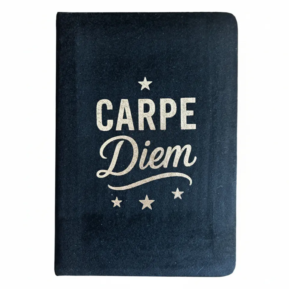 Caderno Aveludado - Carpe Diem - 80 Páginas - Preto 1
