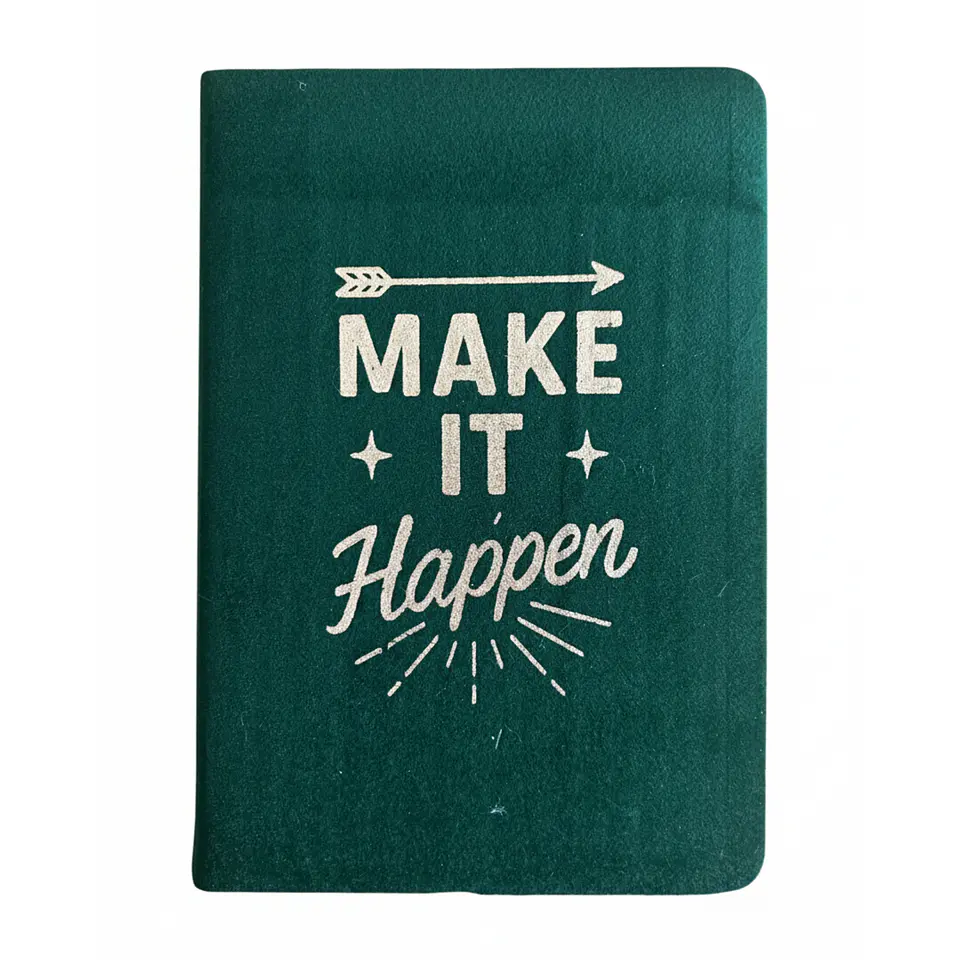 Caderno Aveludado - Faz Acontecer - 80 Páginas - Verde Escuro 1