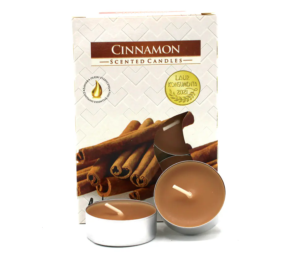 Conjunto de 6 Velas de Chá Perfumadas com Fragrância de Canela 1