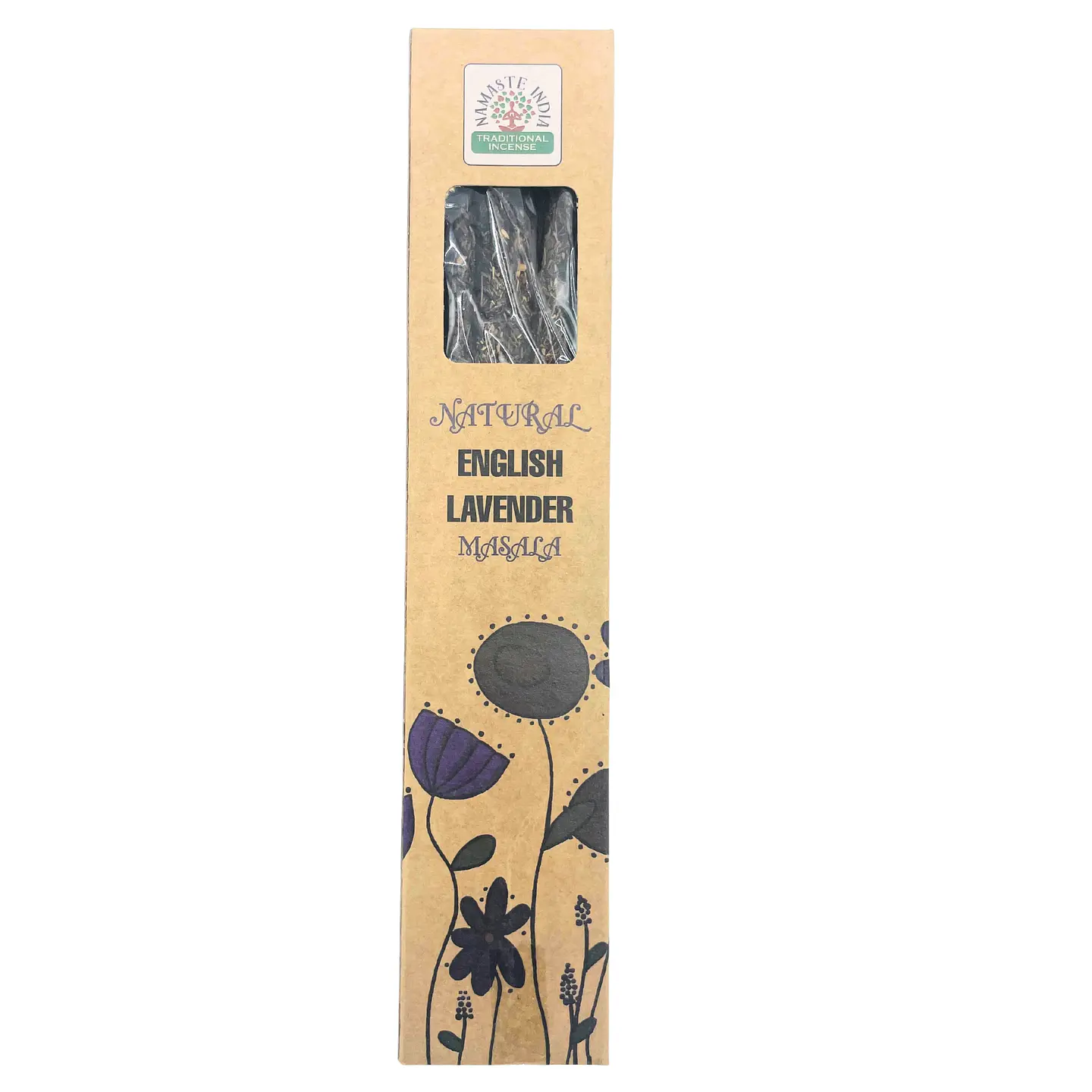 Incenso Masala Botânico Natural de Lavanda Inglesa em Vareta Tradicional Indiana 1