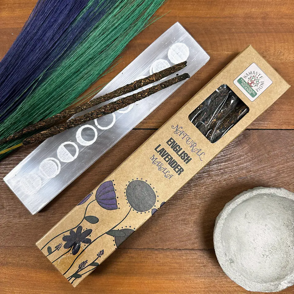 Incenso Masala Botânico Natural de Lavanda Inglesa em Vareta Tradicional Indiana 2