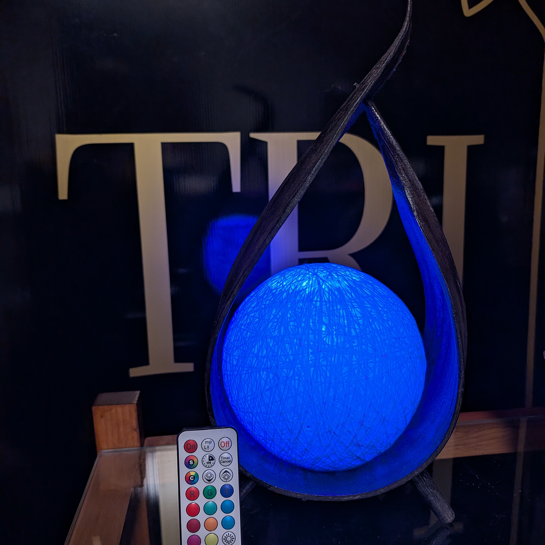 Candeeiro de Coco Natural Albesia (Lâmpada LED RGB com Comando) 6