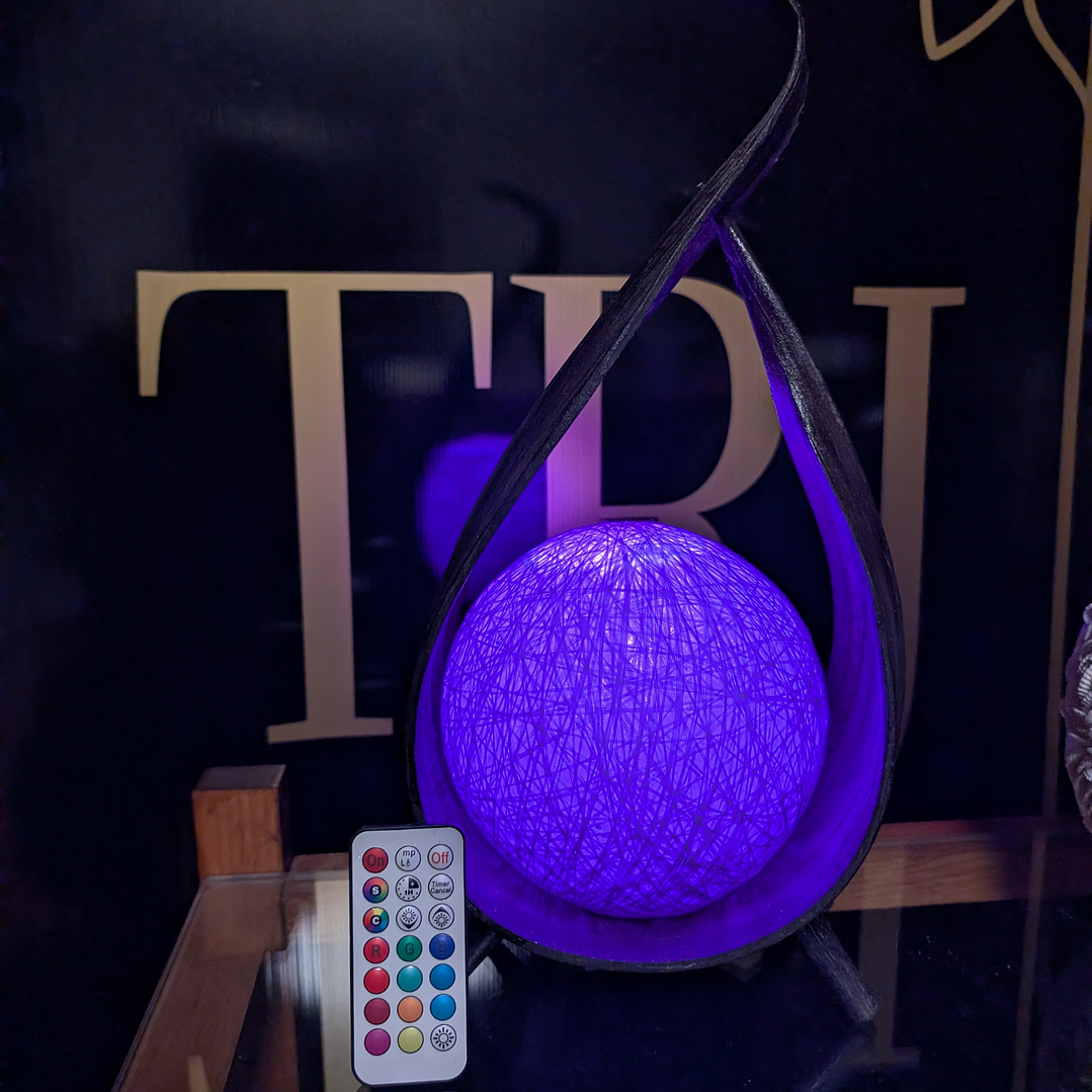 Candeeiro de Coco Natural Albesia (Lâmpada LED RGB com Comando) 8