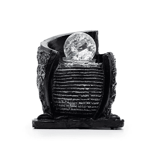 Fonte de água decorativa de mesa - Recipiente para água e esfera de vidro