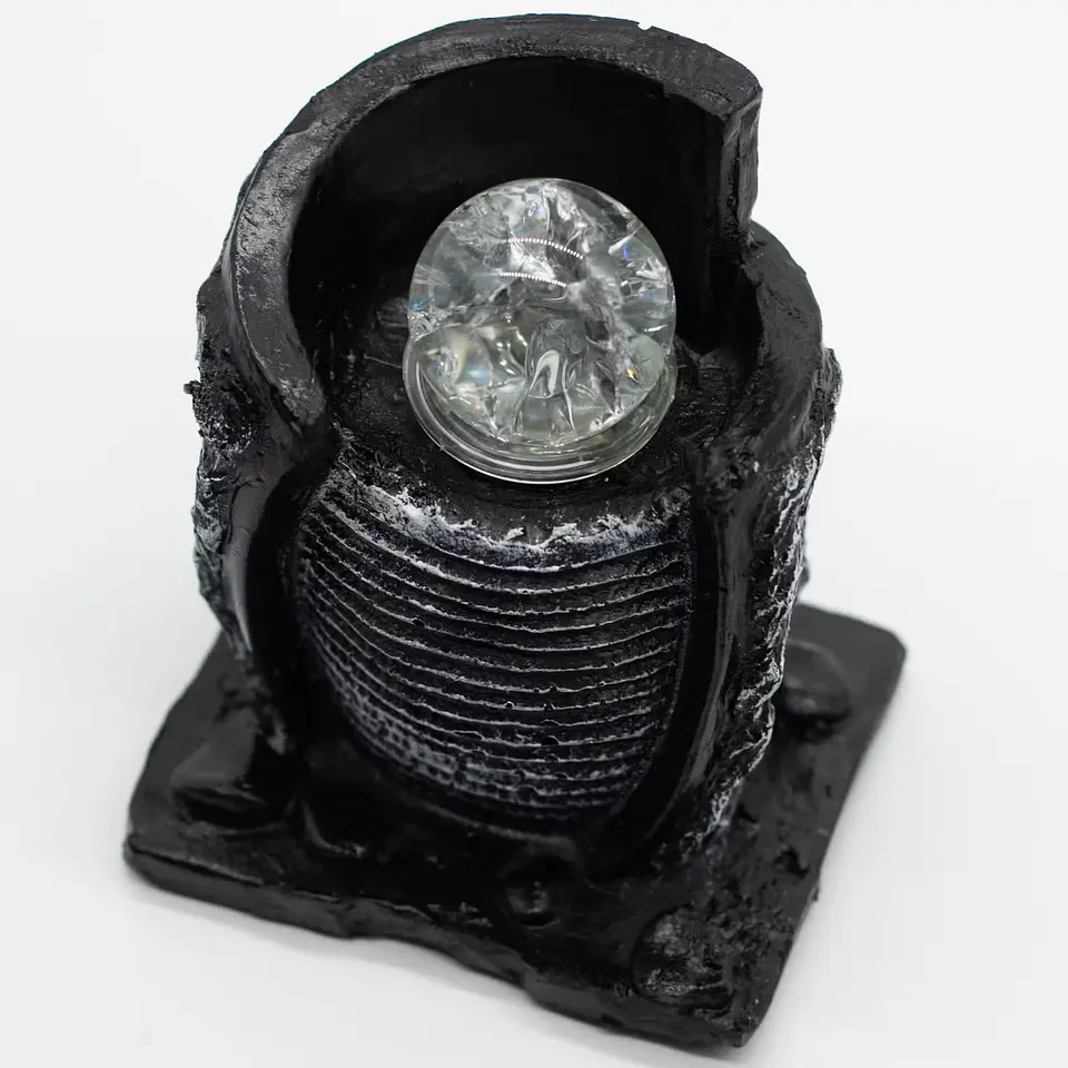 Fonte de Água em Poliresina - Recipiente para Água e Esfera de vidro 20 cm 2