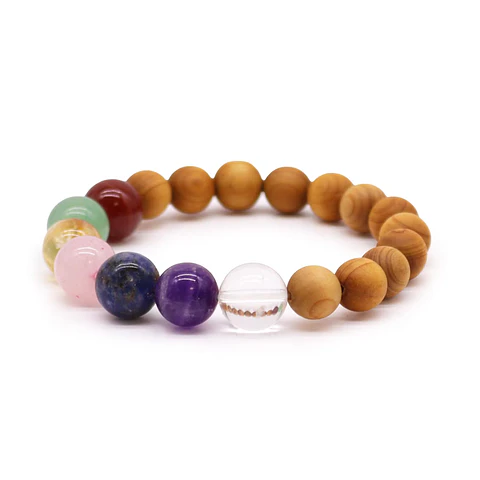 Pulseira de Cedro - 7 chakras
