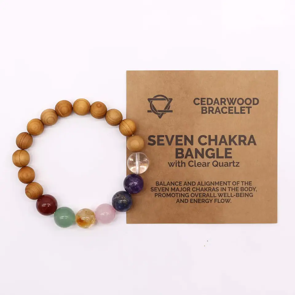 Pulseira de Cedro - 7 chakras 2