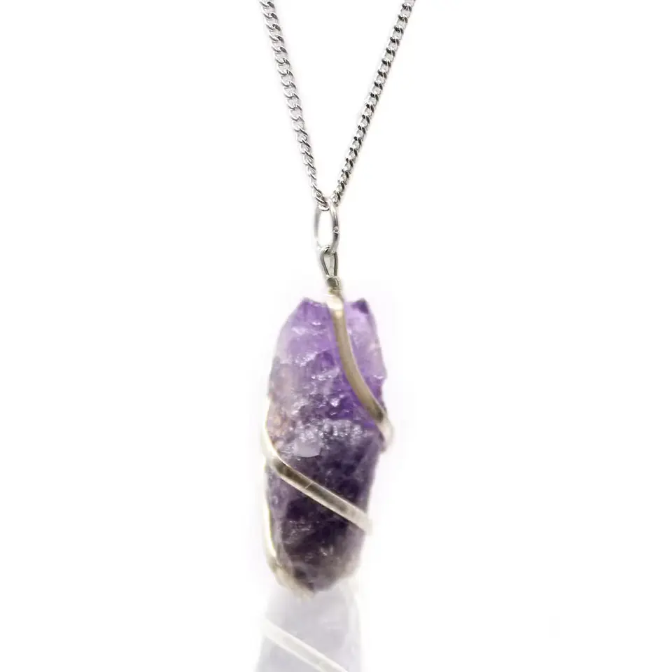Colar Cascata Mineral com Ametista em Estado Cristalino Bruto 1