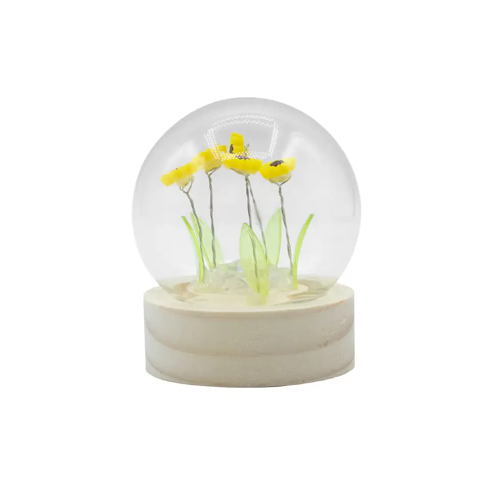 Candeeiro Floral em Cúpula de Vidro com 5 Girassóis LED 2