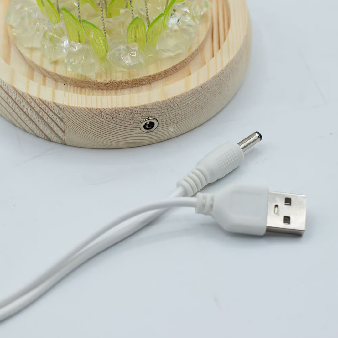 Candeeiro Floral em Cúpula de Vidro com 20 Girassóis LED USB 3