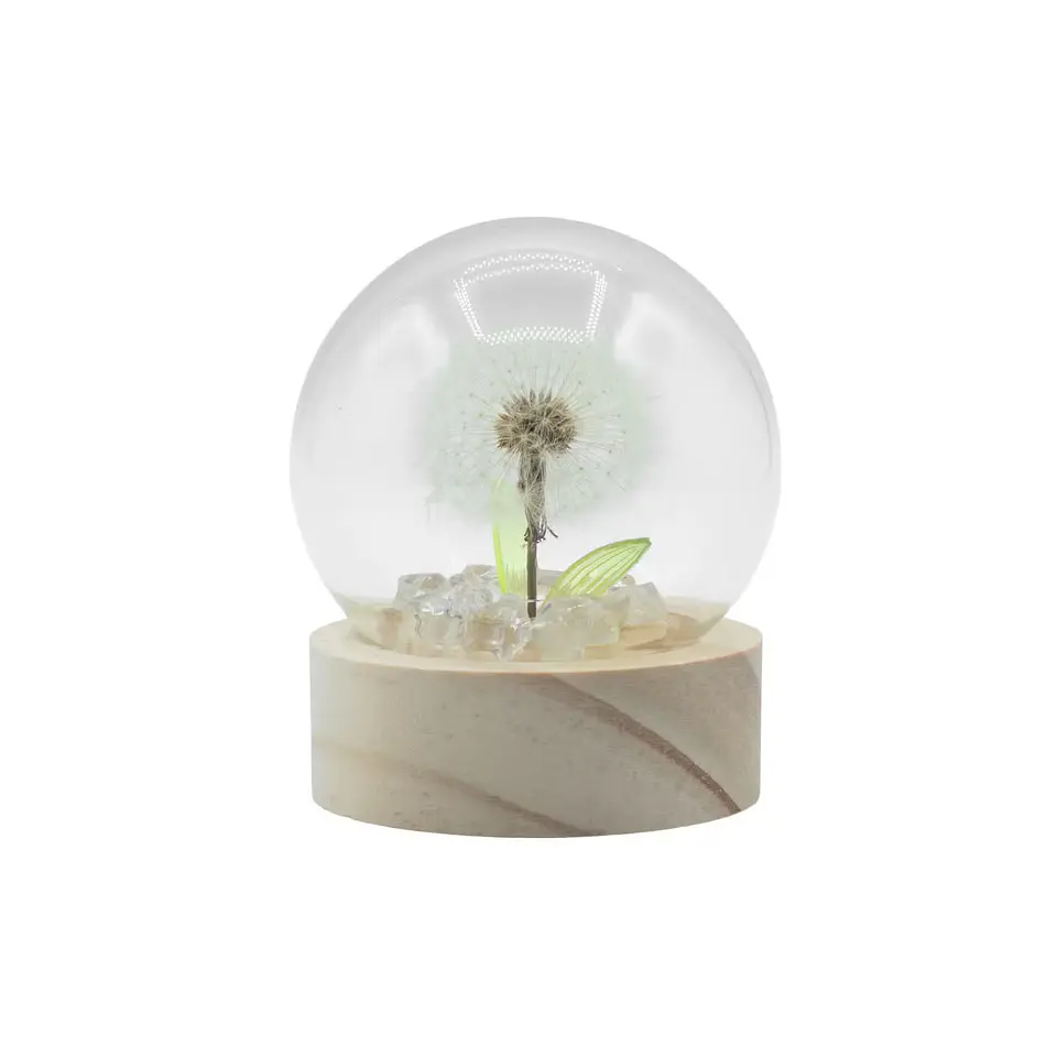 Candeeiro Floral em Cúpula de Vidro com Dente-de-Leão 2