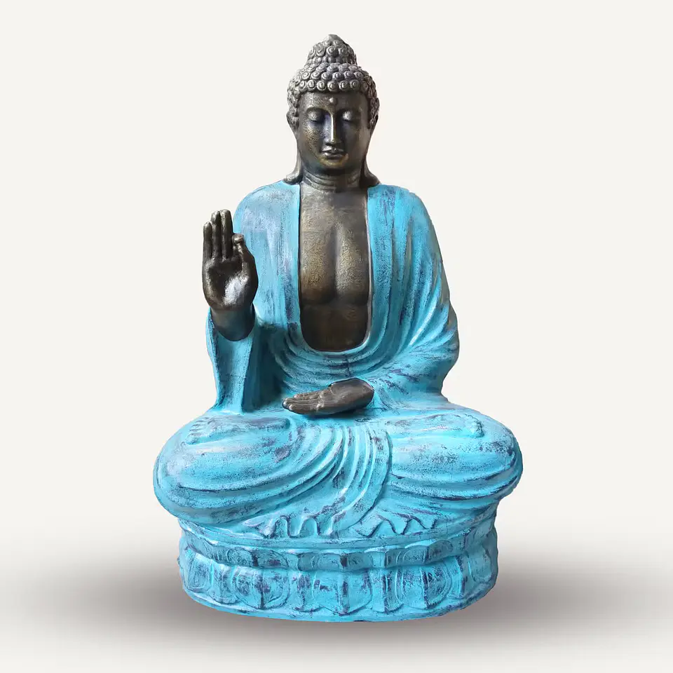 Estátua Buda Artesanal Monumental Turquesa – 2 Metros 3
