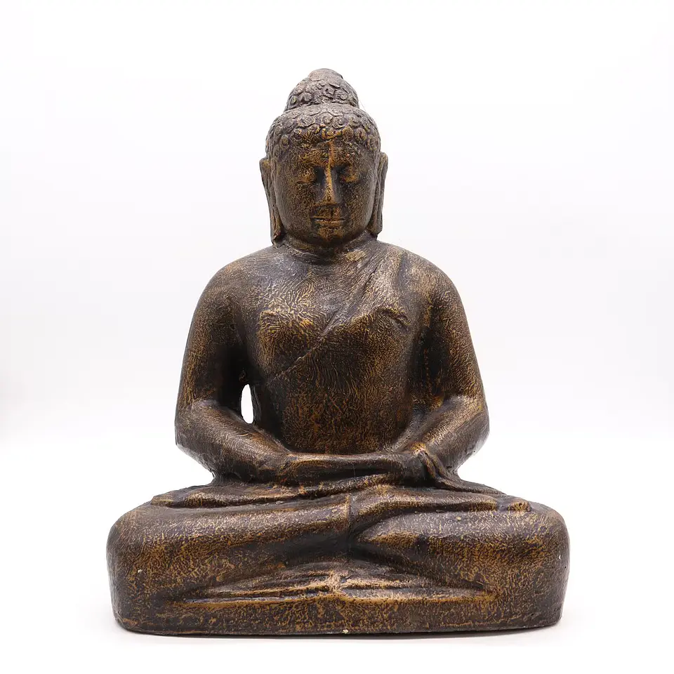 Estátua Buda Artesanal Médio Ouro Antigo – 50 cm 2