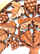 Painel Artesanal em Madeira Suar - Árvore da Vida com Uvas de 40 cm - Miniatura 2