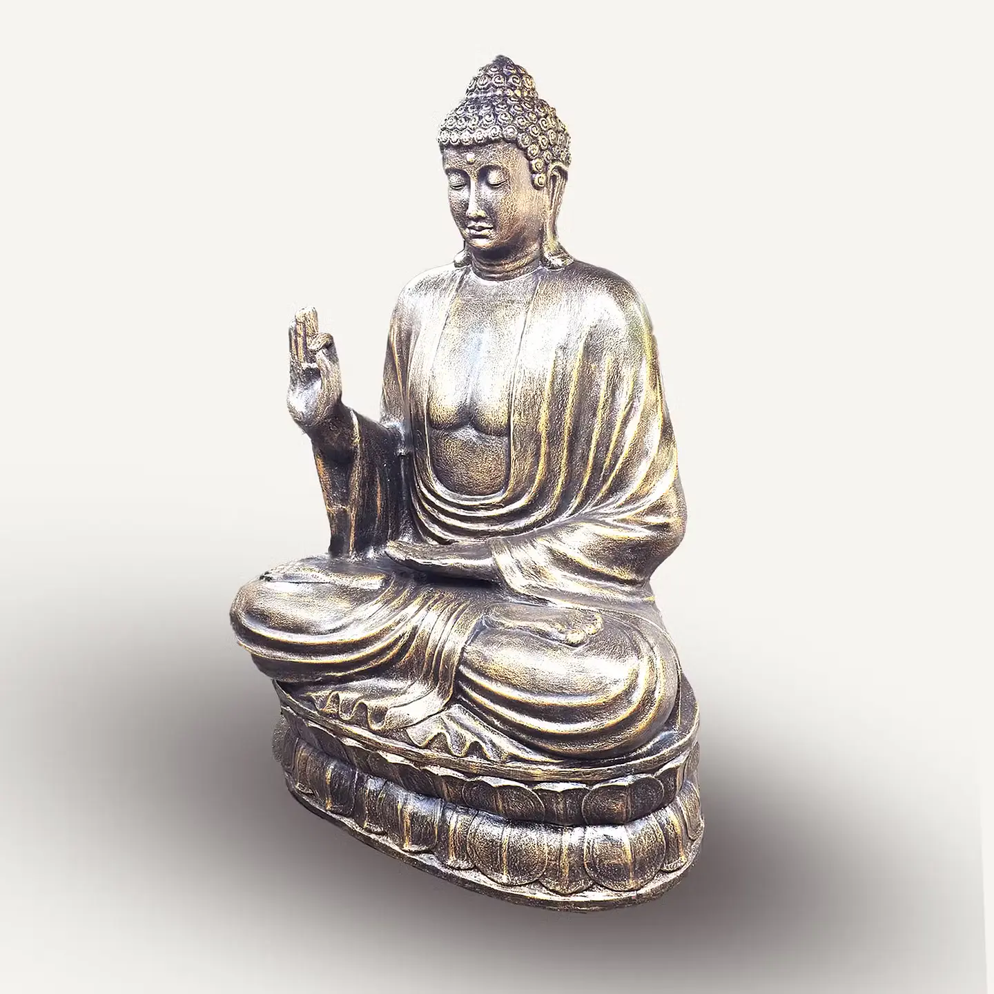 Estátua Buda Artesanal Antigo Dourado Lótus – 2 m 2