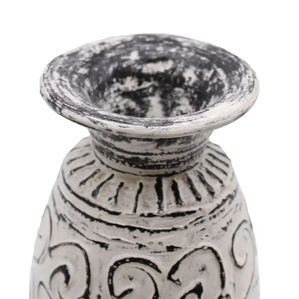 Vaso em Terracota de Cerâmica com Motivo em Espiral – Creme 32cm 2