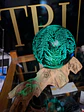 Candeeiro de Madeira Gamel com Abajur Verde Esmeralda Craquelê - Thumbnail 6