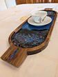 Tabuleiro Artesanal em Bambu com Resina Epóxi Azul e Sodalite Natural - Thumbnail 1