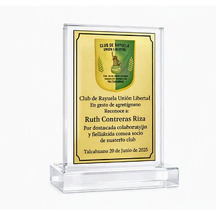 Galvano Cristal HDW-007 con placa sublimada