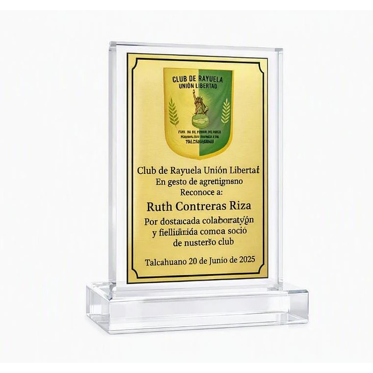 Galvano Cristal HDW-007 con placa sublimada