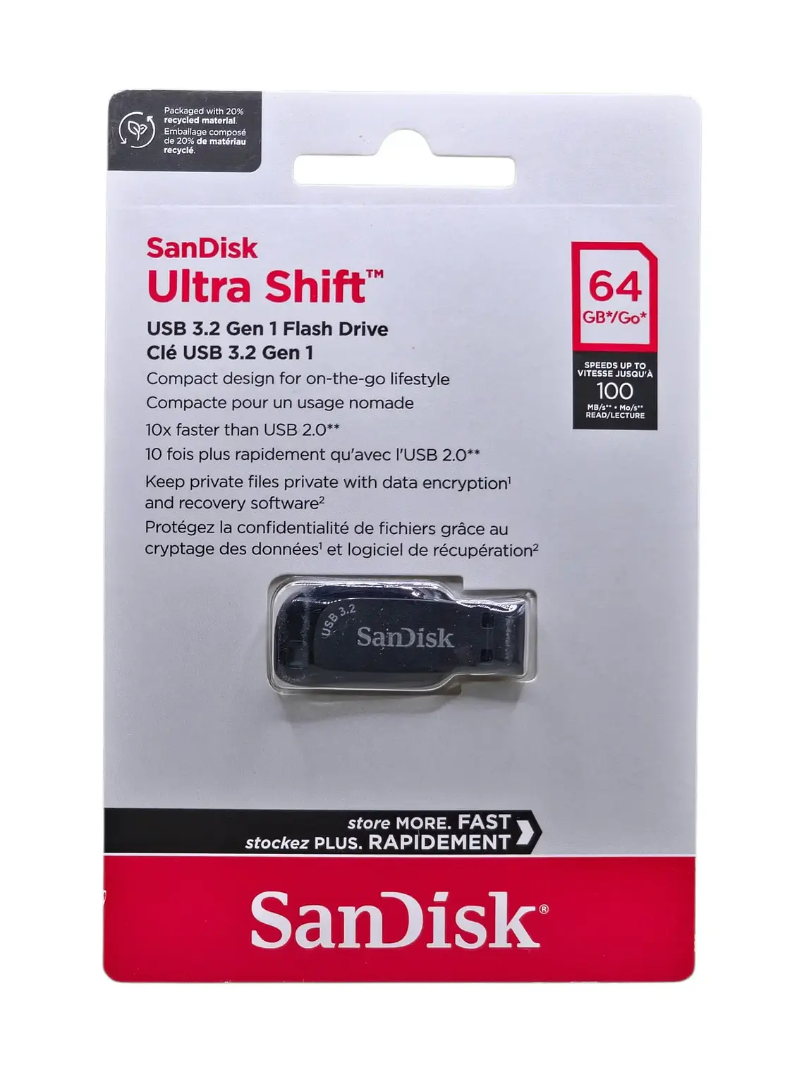 Pendrive 64GB USB 3.2 Ultra Shift Negro SanDisk 2